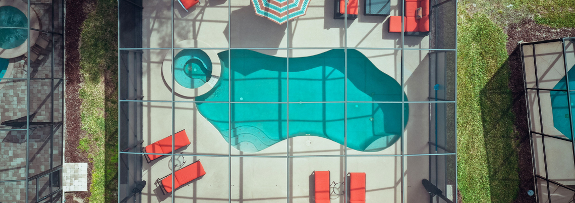 Picture to show drone shot of pool area